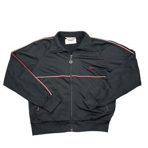 Speedo Sweater Mens L Black Plain Banded Cuffs Front Pockets Full Zipper Outwear